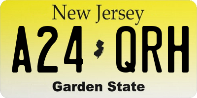 NJ license plate A24QRH