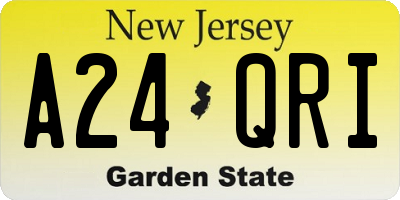 NJ license plate A24QRI