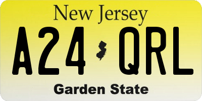 NJ license plate A24QRL