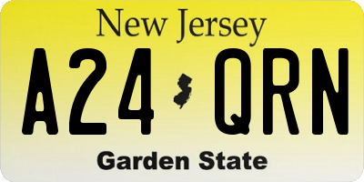 NJ license plate A24QRN