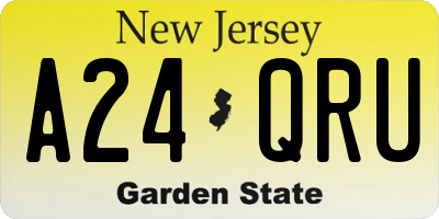 NJ license plate A24QRU