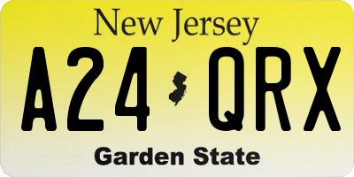 NJ license plate A24QRX
