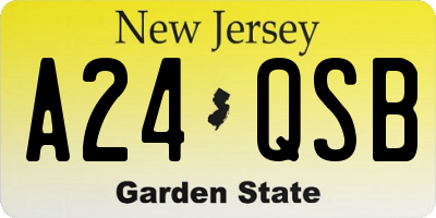 NJ license plate A24QSB