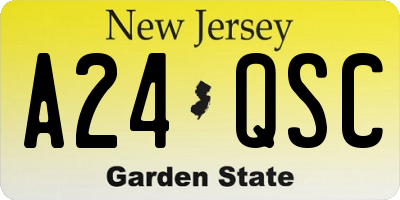 NJ license plate A24QSC