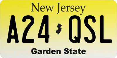 NJ license plate A24QSL