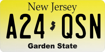 NJ license plate A24QSN