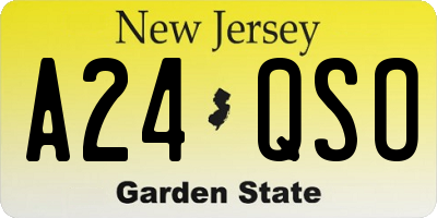NJ license plate A24QSO