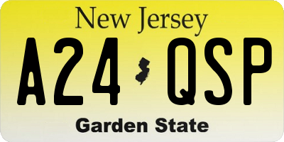 NJ license plate A24QSP