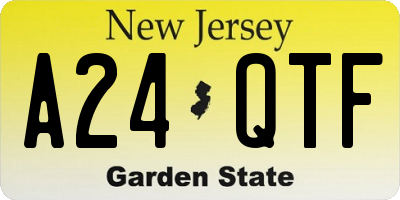 NJ license plate A24QTF