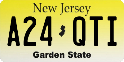 NJ license plate A24QTI