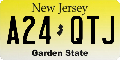 NJ license plate A24QTJ