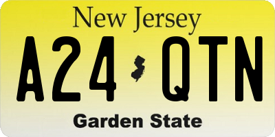 NJ license plate A24QTN
