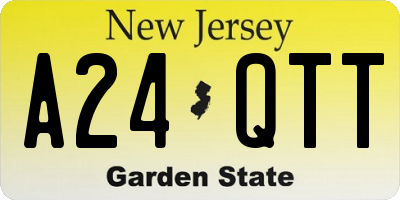NJ license plate A24QTT