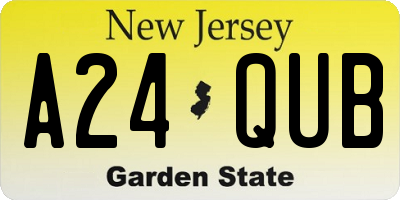NJ license plate A24QUB