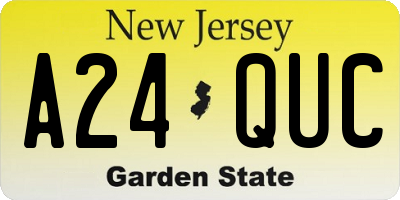 NJ license plate A24QUC