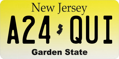 NJ license plate A24QUI