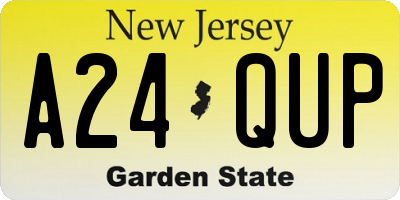 NJ license plate A24QUP