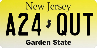 NJ license plate A24QUT