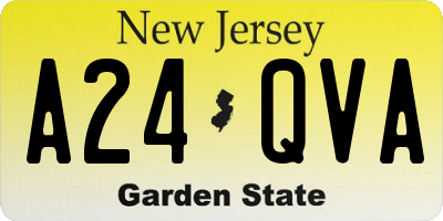NJ license plate A24QVA
