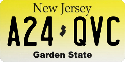 NJ license plate A24QVC