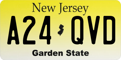 NJ license plate A24QVD