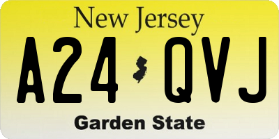 NJ license plate A24QVJ