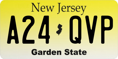 NJ license plate A24QVP