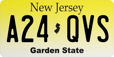 NJ license plate A24QVS