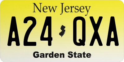 NJ license plate A24QXA