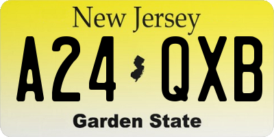 NJ license plate A24QXB