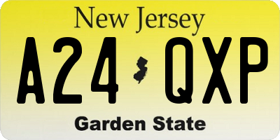 NJ license plate A24QXP