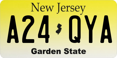 NJ license plate A24QYA