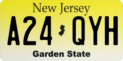 NJ license plate A24QYH