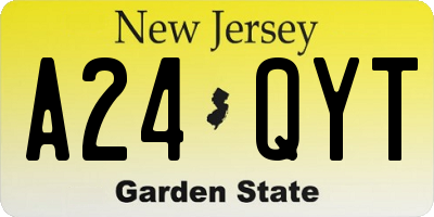 NJ license plate A24QYT