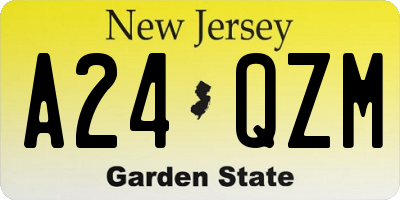NJ license plate A24QZM
