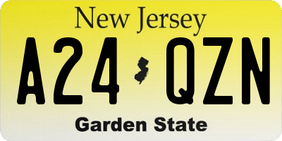 NJ license plate A24QZN