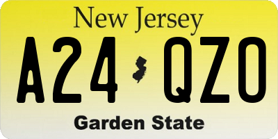 NJ license plate A24QZO