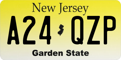 NJ license plate A24QZP