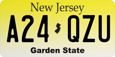 NJ license plate A24QZU