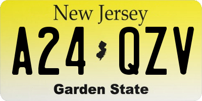 NJ license plate A24QZV