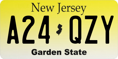 NJ license plate A24QZY