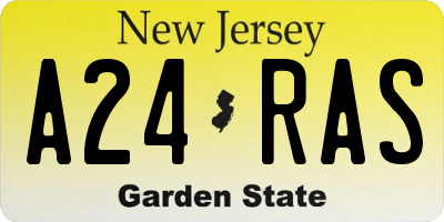NJ license plate A24RAS