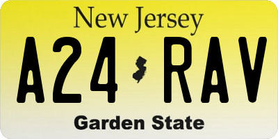 NJ license plate A24RAV