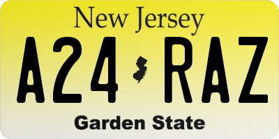 NJ license plate A24RAZ