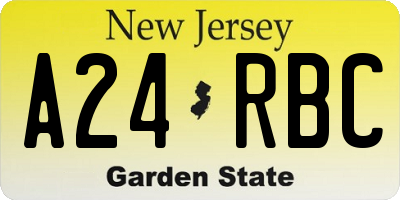NJ license plate A24RBC