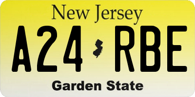 NJ license plate A24RBE