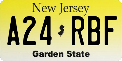 NJ license plate A24RBF