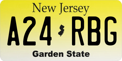 NJ license plate A24RBG