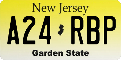 NJ license plate A24RBP