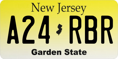 NJ license plate A24RBR